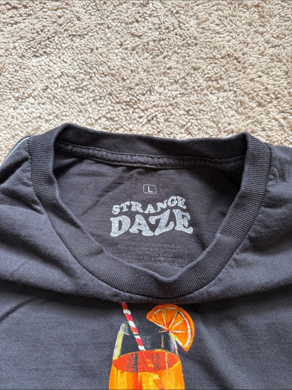 Men's Black Graphic Cocktail Glass T-Shirt - Picture 3 of 3